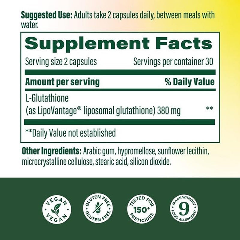MegaFood High Absorption Liposomal Glutathione Supplement, 60 Capsules | Liver Detox & Antioxidant Support for Immune, Skin, Brain, Heart and Cellular Health, Healthy Aging, Vegan, 30 Servings