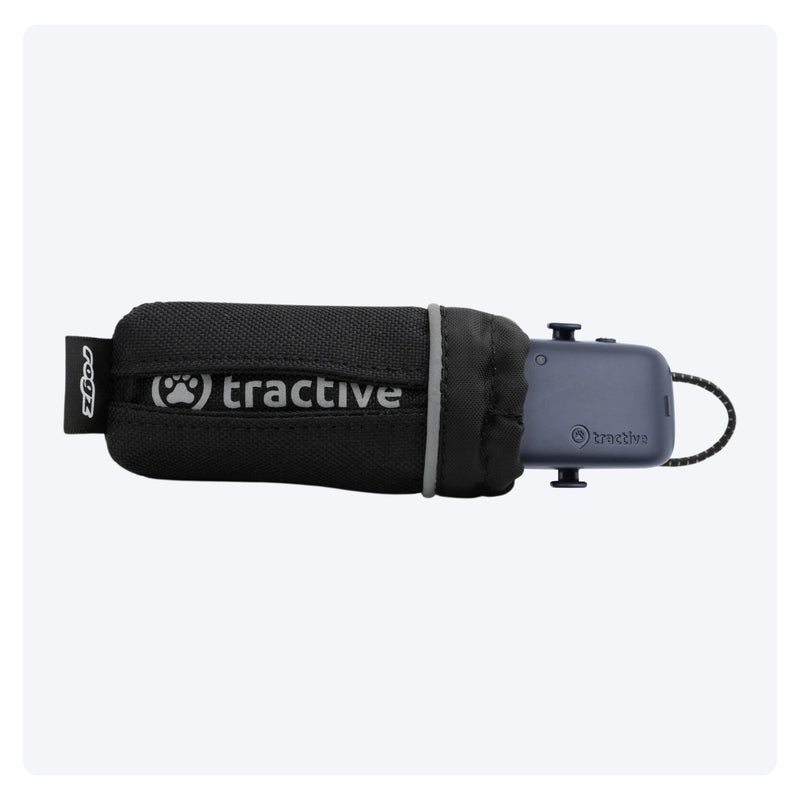 Tractive tracker bag. Securely attach your GPS tracker for dogs to the collar (including Velcro straps), black - BeesActive Australia