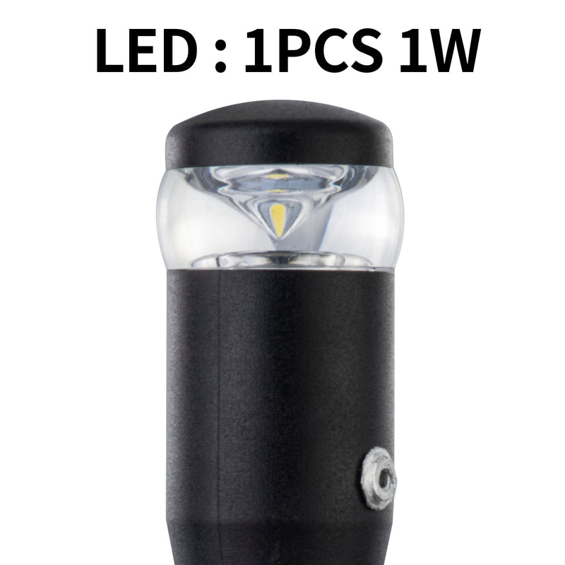 Marine LED Navigation Light, 360-Degree All Round Stern Anchor Light, Removable Pole with Base for Boats,Anti Oxidation Anode Aluminum Tube，(Plug In Base, 24 Inchs) EA02127-24MF(Plug In Base)