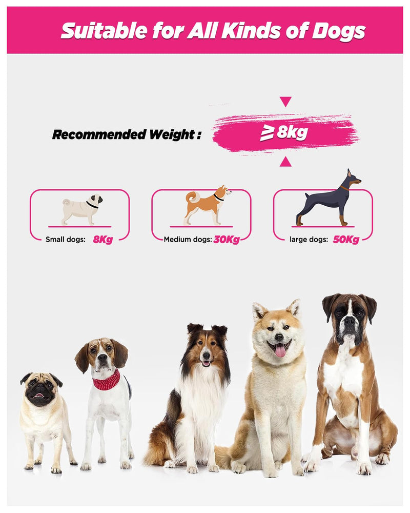 Hands Free Dog Leash, 8.2ft Multifunctional Crossbody Rope with Explosion-Proof Handle and Adjustable Training Hands Free Leash for Medium,Large Dogs Walking,Pink Rose Pink - BeesActive Australia