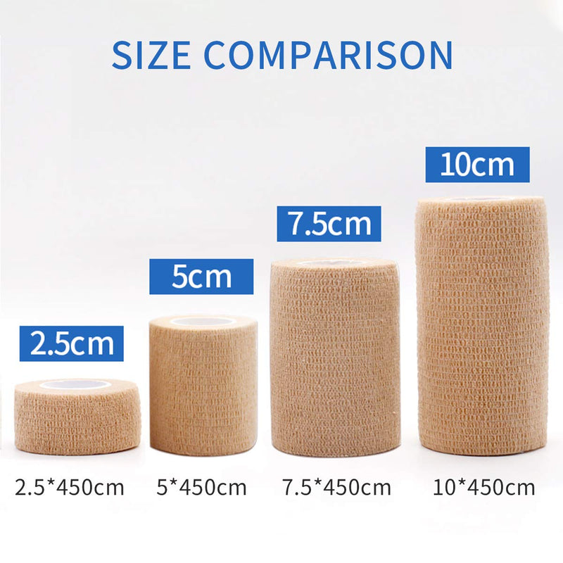 GSPCARE Self-Adhesive Bandage 7.5 cm x 4.5 m, 6 Rolls Elastic Cohesive Bandage Animal Bandage Self-Adhesive Adhesive Bandage for Swelling of Ankle Sprains on Wrist Skin Color - BeesActive Australia