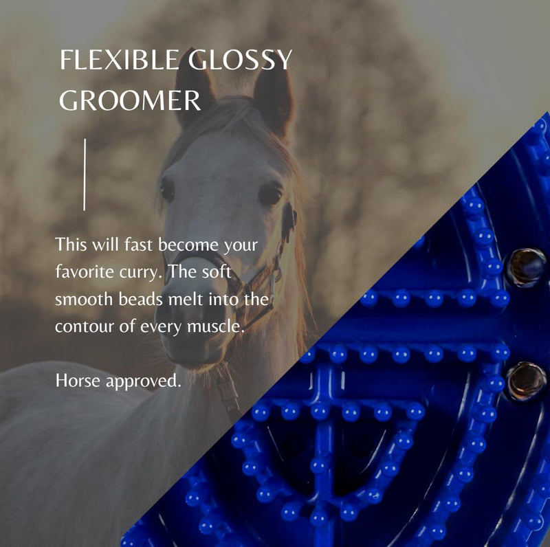 Epona Glossy Groomer (Colbalt) Horse Grooming Tool - BeesActive Australia