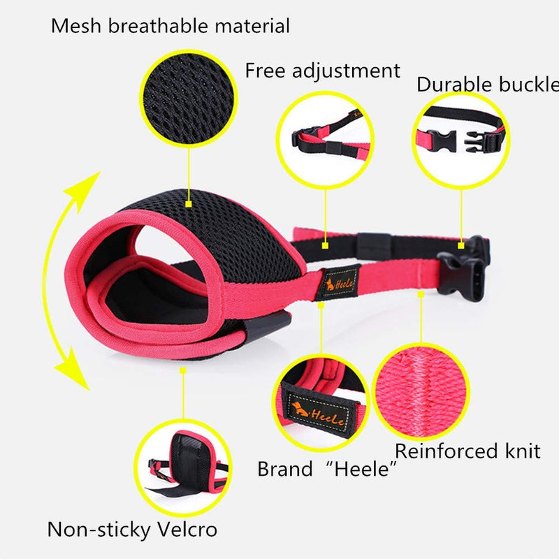 HEELE Nylon Dog Muzzle, Adjustable Strap, Breathable, Secure, Quick Fit for Small, Medium Dogs, Prevents Biting, Chewing and Barking (L, Black) L - BeesActive Australia
