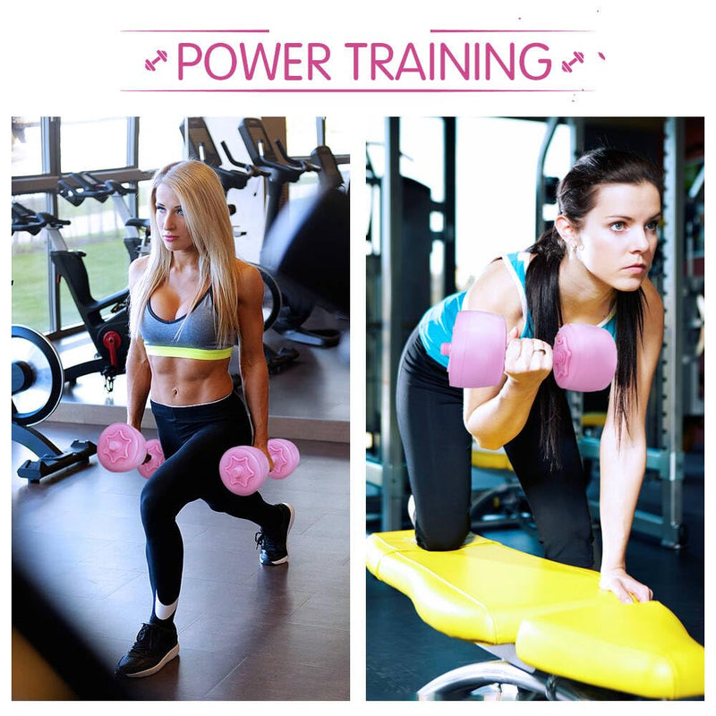Water Filled Dumbbells Set for Women Travel Weights Adjustable Pink: 4~12 Lbs - BeesActive Australia