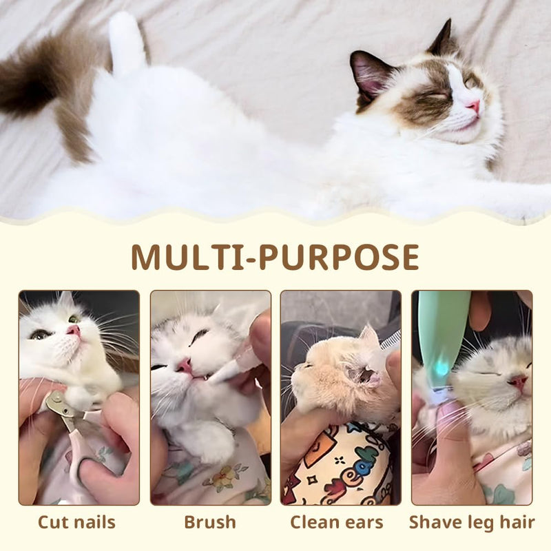 Cat Grooming Wrap with Pet Nail Clipper, Cat Wrap for Cutting Nails, Cat Restraint for Nail Clipping, Fabric Cat Burrito Wrap, Multifunctional Swaddle Wrap for Cat Grooming - BeesActive Australia
