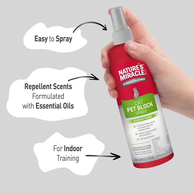 Nature's Miracle Advanced Platinum Cat Pet Block Repellent Spray, 16 Ounces, Indoor Training Aid for Cats - BeesActive Australia