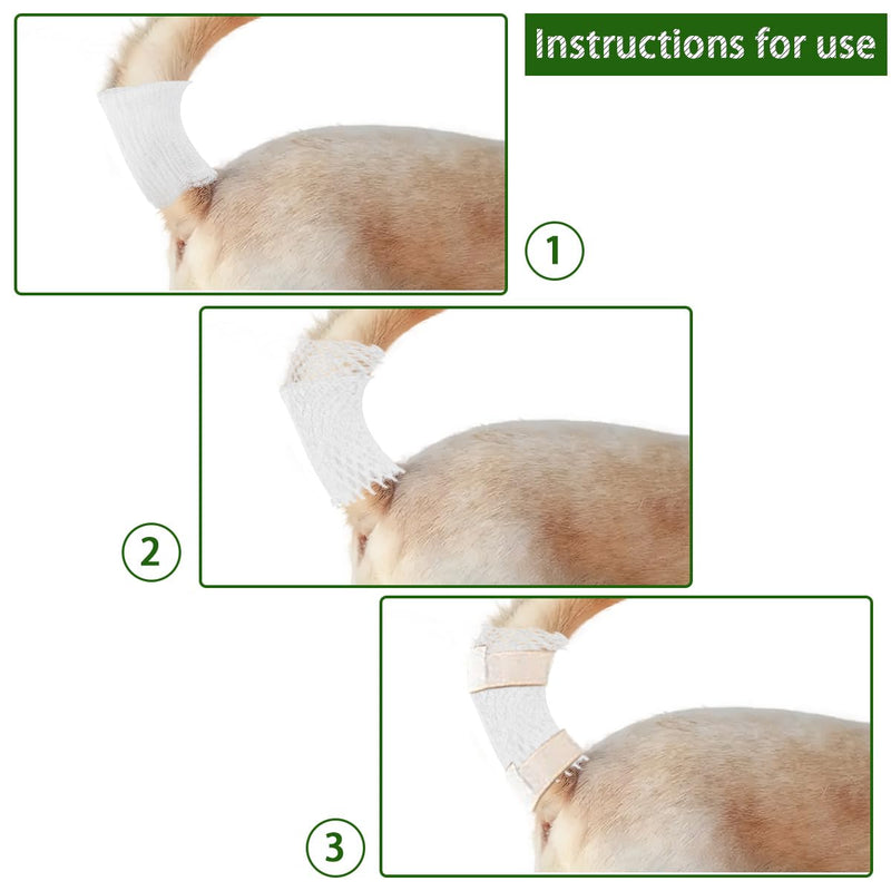 16pcs Dog Tail Protector Dog Ends Starter Pack with Self-Adhesive Pet Bandage Wrap Dog Tail Mesh Dressing Cover Breathable Patch Dog Bandages for Wounds of Dogs Cat Animals - BeesActive Australia