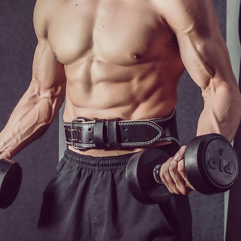 VANZACK Weightlifting Belt Pu Leather Adjustable Back Support Lumbar Brace Strap for Squats Deadlifts Powerlifting Training Black 120X11CM - BeesActive Australia