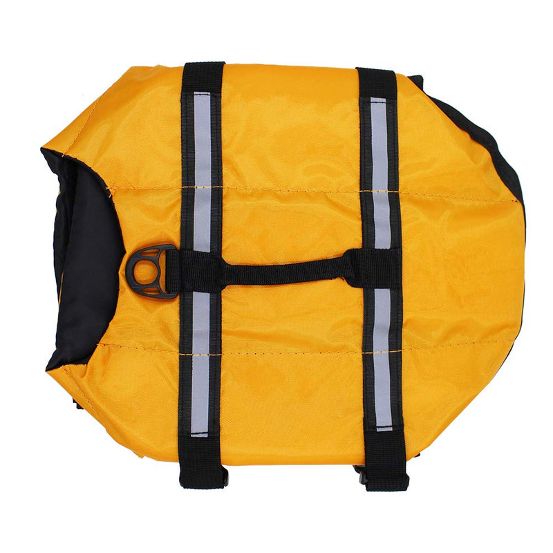 Dog Life Jacket Easy-Fit Adjustable Belt Pet Saver Swimming Safety Swimsuit Preserver with Reflective Stripes for Doggie (M, Orange) M
