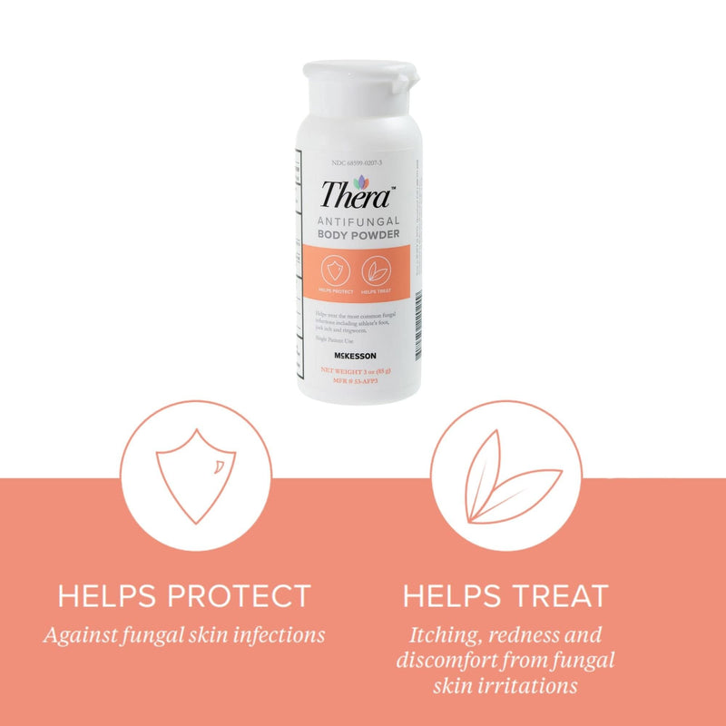 Thera Antifungal Body Powder, 2% Strength - Relief for Athlete's Foot, Jock Itch, Ringworm - 3 oz 3 Ounce (Pack of 1)
