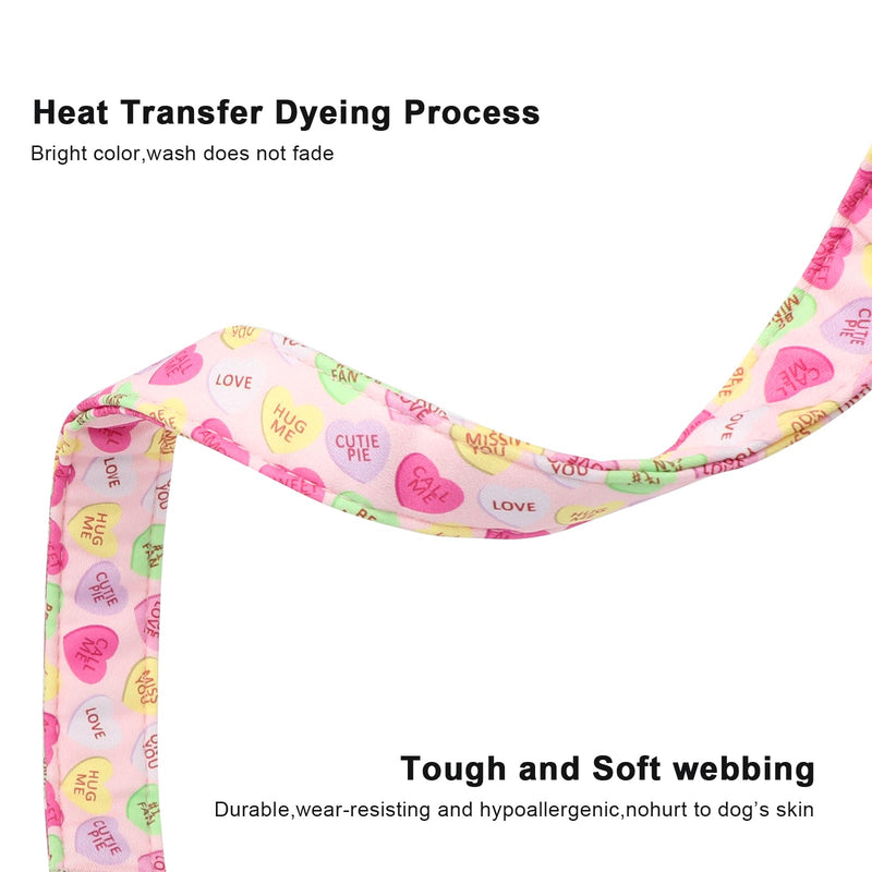 Lionet Paws Valentine's Day Dog Collar- Cute Pink Sweet Heart Dog Collars with Plastic Buckle, Light Adjustable Dog Collars for Small Dogs X-Small (Pack of 1) Heart Letter - BeesActive Australia