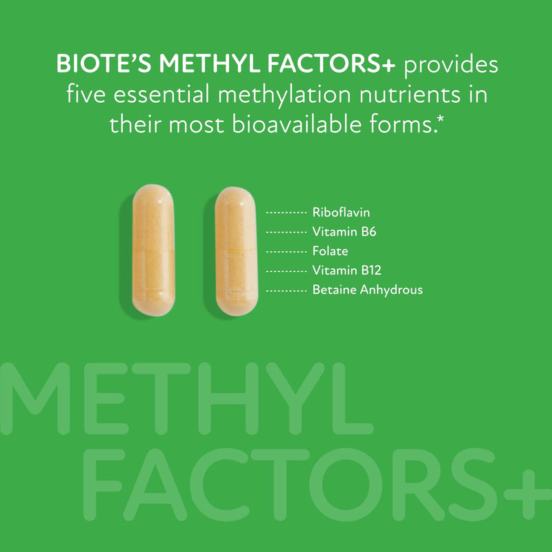 Biote Nutraceuticals - Methyl Factors+ - Circulation + Mood (90 Capsules) 90 Count (Pack of 1)