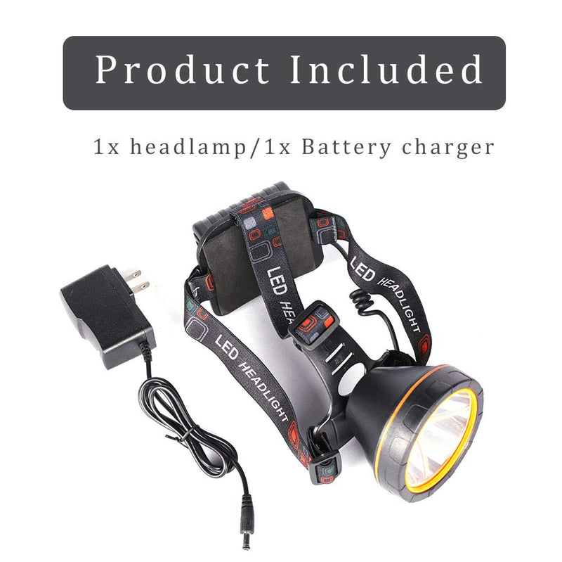 Super Bright Rechargeable Coon Hunting Headlamp, LED Spotlight Head Torch with Power Supply, Waterproof Headlight Flashlight for Outdoor Hunting, Fishing, Hiking, Camping, Night Work Black-White Light - BeesActive Australia