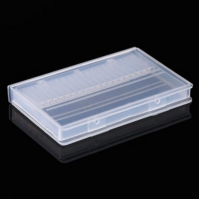 Nail Bit Case, Transparent, 20 Holes, Set of 4, Nail Drill, Drill Bit, Stand, Nail Storage Box - BeesActive Australia