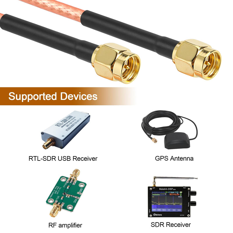 SMA Male to SMA Male Cable - 50FT RG316 SMA Extension Cable 50 ohm for Router, Test Equipment, Signal Enhancer, Wireless Adapter,WiFi Antenna Applications 1 - BeesActive Australia
