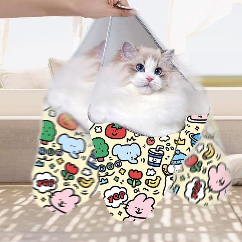 Cat Grooming Wrap with Pet Nail Clipper, Cat Wrap for Cutting Nails, Cat Restraint for Nail Clipping, Fabric Cat Burrito Wrap, Multifunctional Swaddle Wrap for Cat Grooming - BeesActive Australia