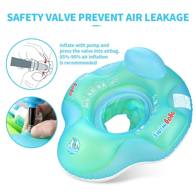 Swimbobo Baby Swimming Pool Float Inflatable Toddler Swim Pool Seat Floating Ring for Kids Aged 2-4 Years Old (Blue,Large) - BeesActive Australia