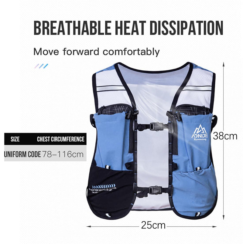 AONIJIE Running Hydration Vest Backpack 5L Marathon Race Cycling Hiking Climbing Trail Running Essentials for Women Men Black - BeesActive Australia