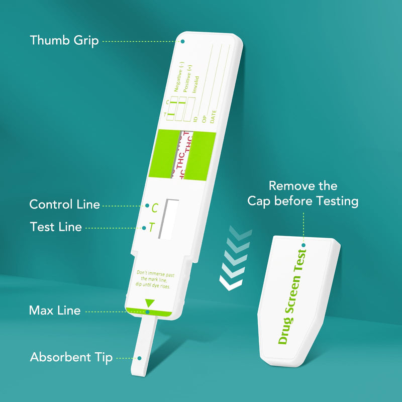 Easy@Home Marijuana Test Dip Card: Drug THC Urine Strips Kit for at Home Detox 50ng/mL Cutoff Level Over The Counter Use- Instant Testing Result in 5 Minutes - # EDTH-115 Pack of 15