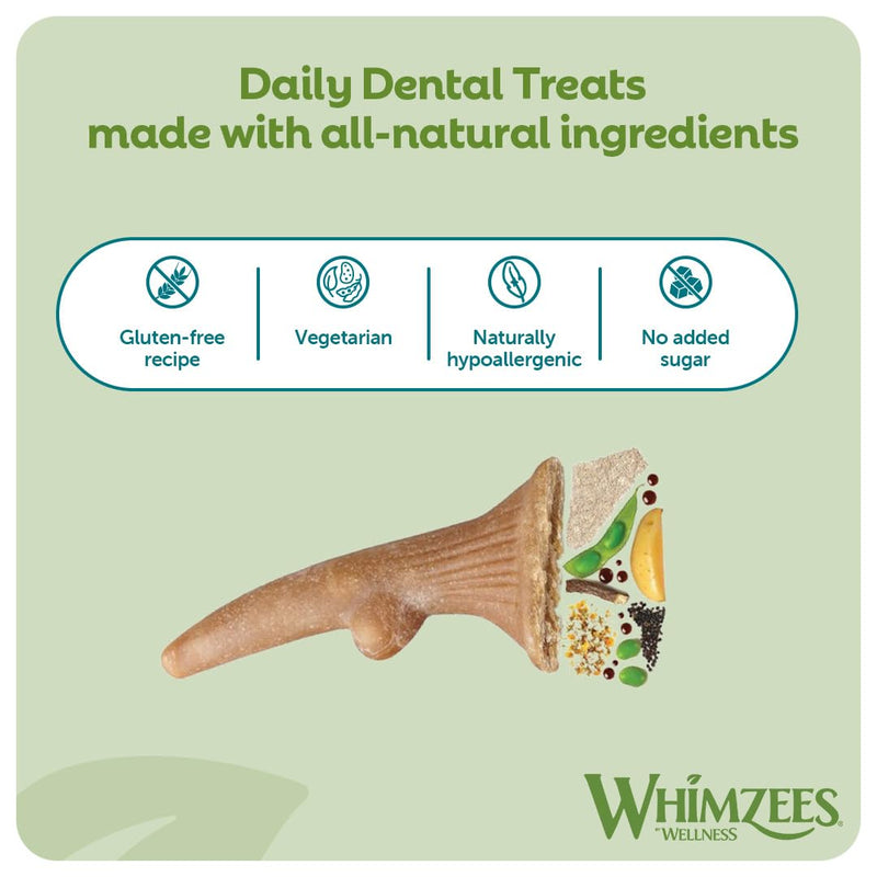 WHIMZEES Antler L, 6 Pieces – Dog Dental Stix, Size L, Dog Dental Sticks for Large Breeds, Natural and Grain Free, Rawhide-Free, Vegetarian, No Added Sugar 360 g (Pack of 1)