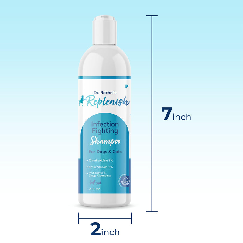 Replenish Anti Itch Dog Shampoo with Ketoconazole and Chlorhexidine for Dog Skin Irritation Treatment & Itchy Skin Relief - Dr. Rachel’s Veterinary Formula Dog Shampoo with Cucumber Melon Scent - 8 oz - PawsPlanet Australia