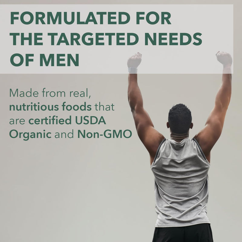 PlantFusion Organic Multivitamin for Men - One Daily Whole Food Blend Men's Multivitamin - Vegan, Non-GMO, Gluten Free & Dairy Free - 30 Tablets (1 Month Supply) 30 Count (Pack of 1)