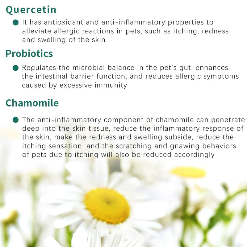 Allergy Powder for Dogs, 90g Salmon Flavor - Itch Relief & Immune Support with Probiotics, Quercetin & Salmon Oil | Vet-Approved Formula for Seasonal Allergies & Sensitive Skin (Salmon)