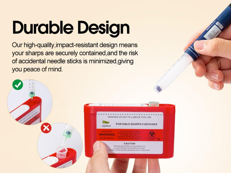 Pocket Travel Sharps Container for Blood Sugar Test Strips, Needle Container for Diabetic Insulin Pen NeedleÔºåBiohazard Treatment ContainerÔºåTravel and Home Use (3 Packs) 3 - BeesActive Australia