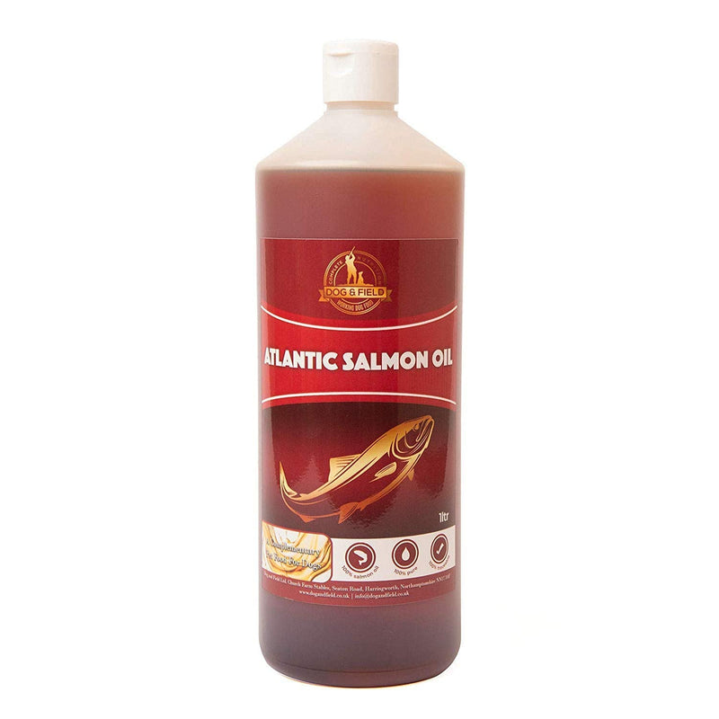 Dog & Field Atlantic Salmon Oil for Dogs, Cats & Pets - Omega 3 Fish Oil, Health Supplements for Joint Care, Immune Support, & Healthy Skin & Coat. Pet Food Supplement (1 Litre) 1 Litre