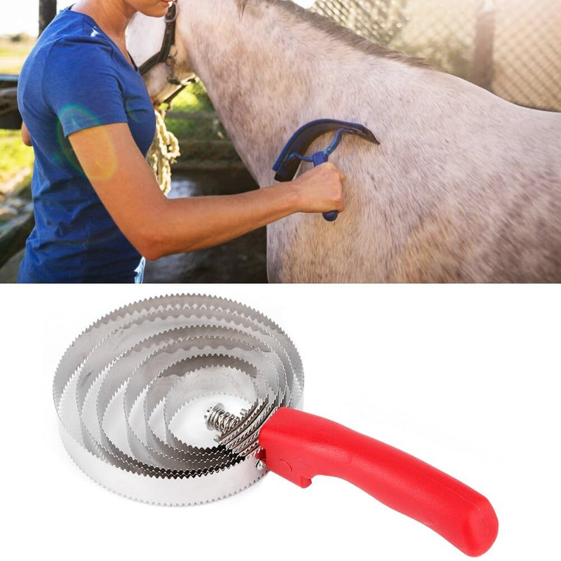 Reversible Curry Comb, Horse Curry Comb, 6 Ring Stainless Steel Horse Itching Brush for Grooming Shedding Horse Sheep Cows Pet Dog - BeesActive Australia