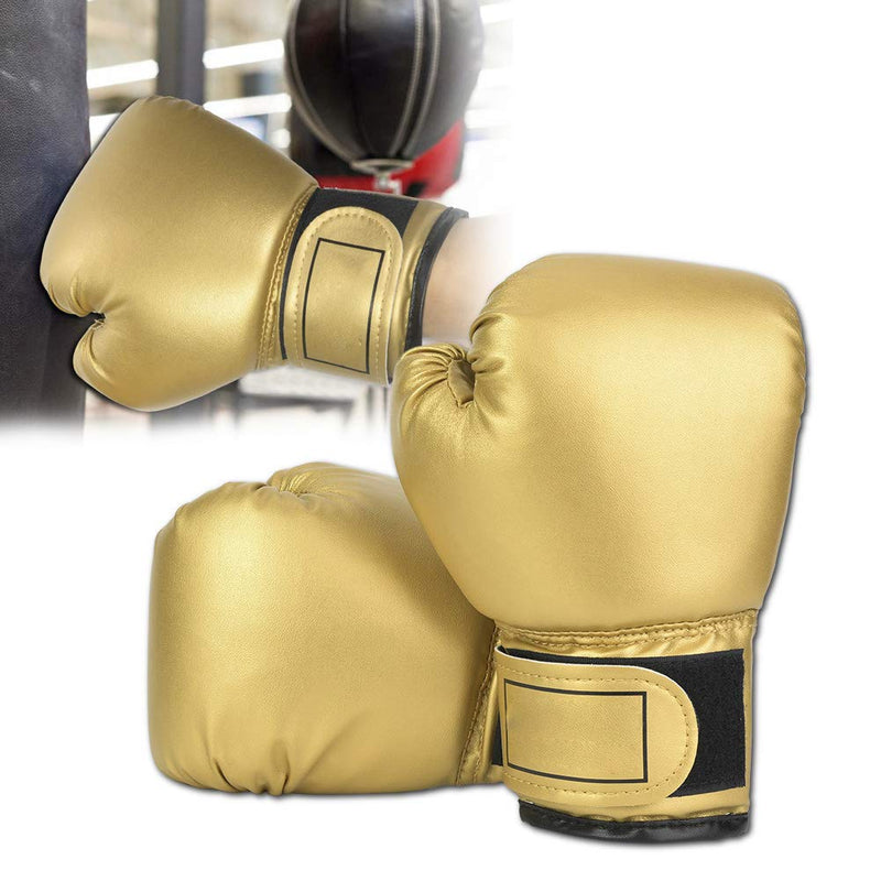 Yctze PU Leather Boxing Gloves for Kids, Childrens Training & Sparring Mitts for Sandbag Punching, Suitable for Ages 3-10, Gold