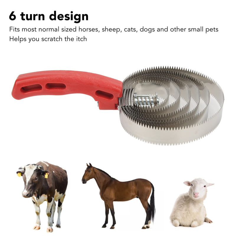 Metal curry comb, stainless steel, double-sided curry comb, cow curry comb, cattle curry comb, grooming, 6 layers, horse shedding comb, horse care brushes with soft touch handle for fur change, hair removal - BeesActive Australia