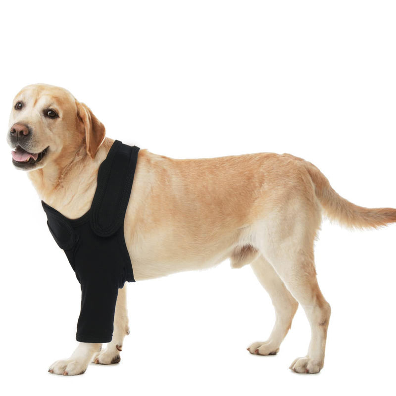 ROZKITCH Dog Recovery Sleeve Front Leg Right Left, Pet Prevent Licking Wound Elbow Knee Protector, Dog Recovery Suit Cone Collar Alternative for Sprain ACL CCL Arthritis Joint Care Black M M(Chest Girth:17.7"-24")