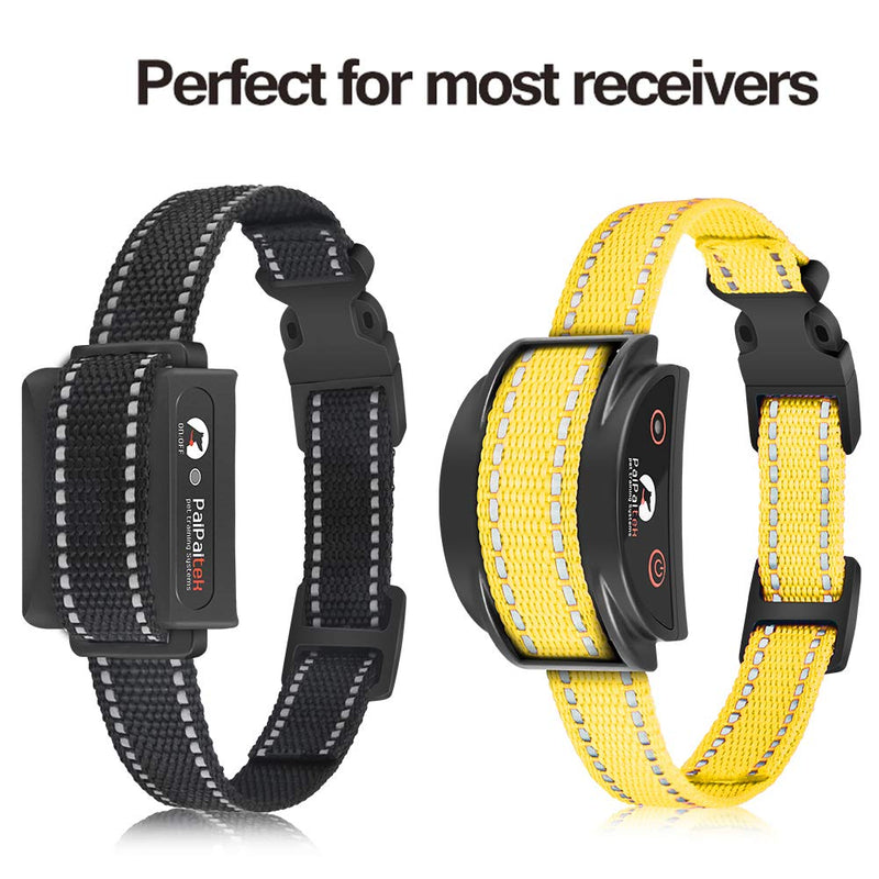 Paipaitek Collar Replacement Strap Compatible with Patpet, Garmin, Dogtra, Petrainer, Dog Care, Sportdog Field Trainer, Trainpro Dog Training Collar Receiver Reflective black and reflective yellow - BeesActive Australia