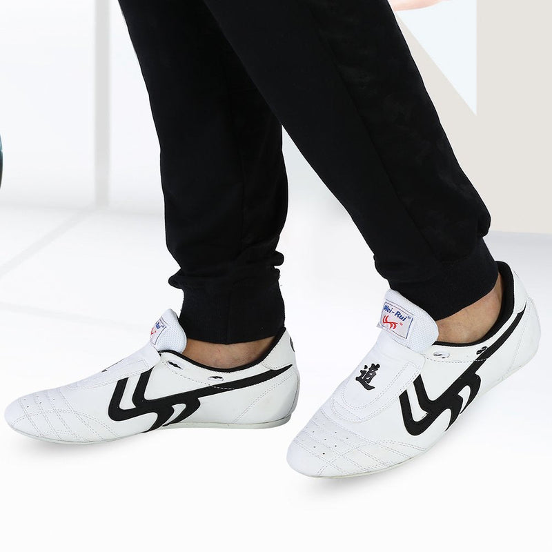 Unisex Taekwondo Shoes, Martial Arts Sports Shoes Sports Boxing Karate Martial Arts Taichi Shoes Lightweight Shoes for Kids Women Men Adult with a Storage Bag(8.5) White - BeesActive Australia