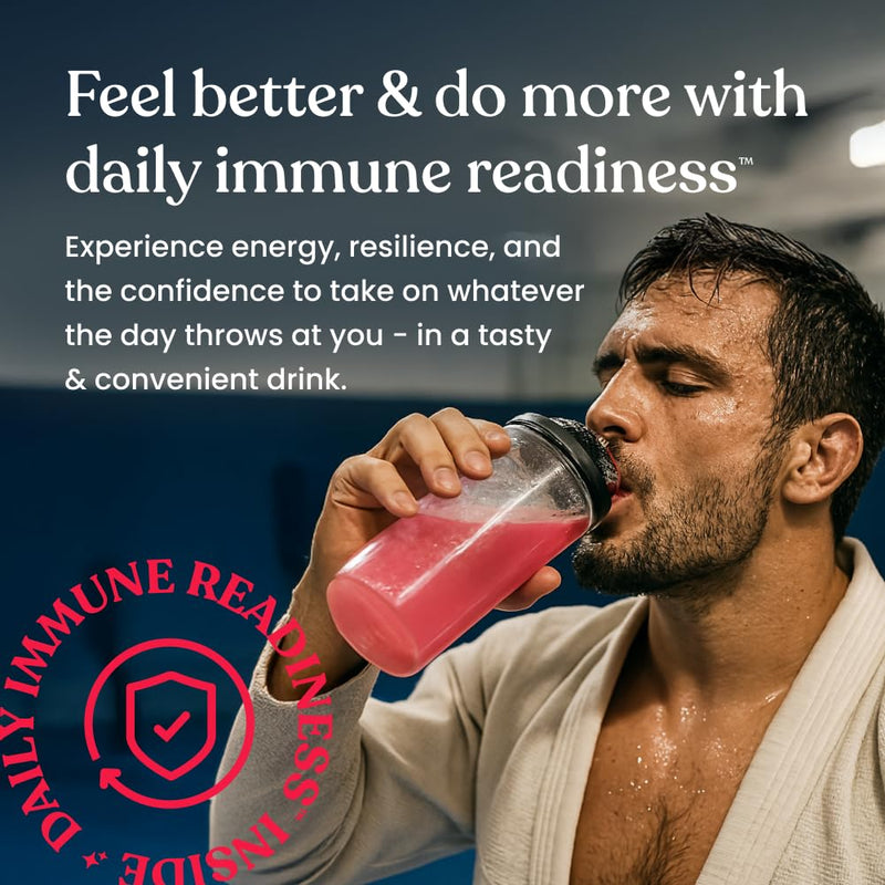 Immune Ready™ Electrolytes Powder Packets – Vitamin C Immune Support Drink Mix with Zinc, D3 & Beta Glucan – Low Sugar Hydration, Delicious Coconut Watermelon Flavor 0.2 Ounce (Pack of 15)