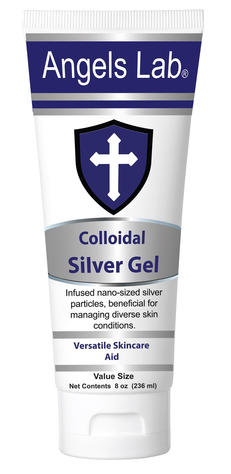 Angels Colloidal Silver Gel Nano Silver Gel Wound Care – Unscented Healing Ointment for Burns, Sunburns & Irritated Skin – 8oz Formula 8 Fl Oz (Pack of 1) - BeesActive Australia
