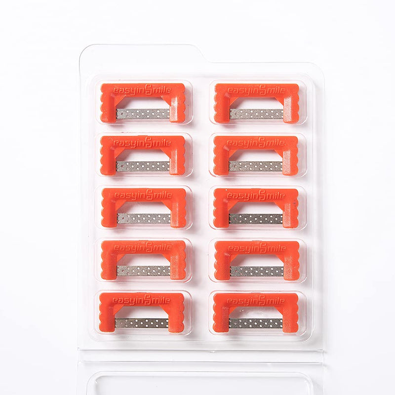 Orthodontic Interproximal Reduction Strips 10PCS Dental IPR/IR Striping System Teeth Polishing Strip Single-Hand Use Tooth Enamel Repair Kit (Red Color) Red Color
