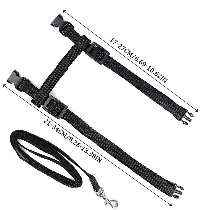 JSKWIKE 2 pieces adjustable nylon harness cat leash, harness cat leash kitten collar, soft cat harness with leash for kitten, puppy, rabbit, rabbit - BeesActive Australia
