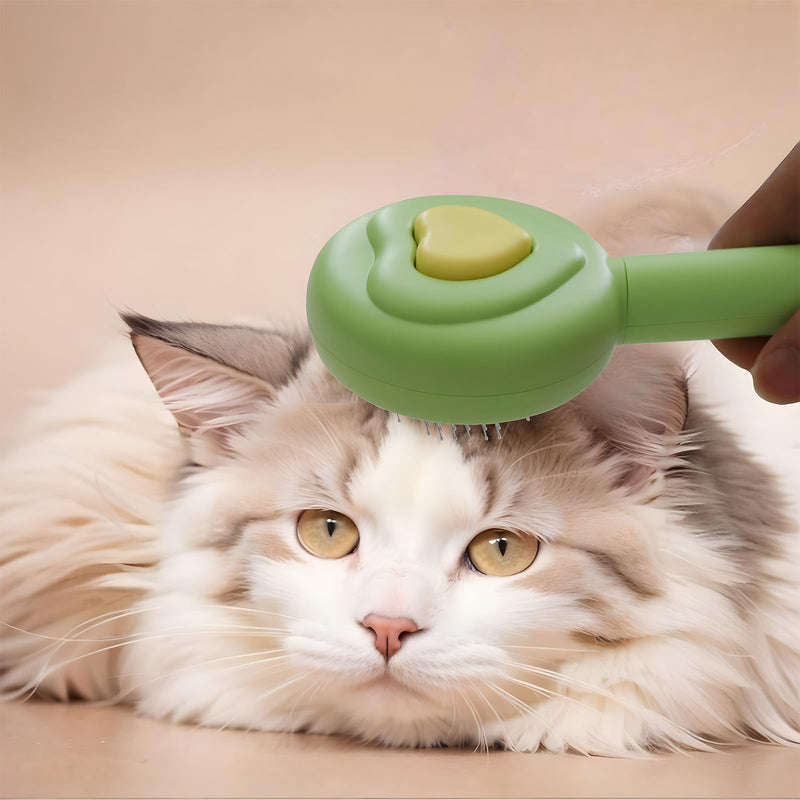 Pet Beauty Hair Removal Comb Cat Brush - One click Release Care Cat Comb Dog Hair Removal Brush - Suitable for long and short hair opening comb - Remove loose and falling hair (Green) green - BeesActive Australia