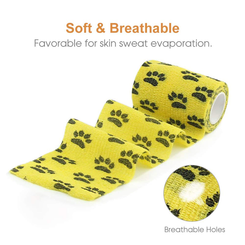 AUPCON Vet Wrap Cohesive Bandages Bulk Self Adhesive Bandage Wrap Self Adherent Wrap Non-Woven for Dogs Pet Animals & Ankle Sprains & Swelling 2 Inch x 5 Yards (3 Inch Claw) 3 Inch Claw - BeesActive Australia