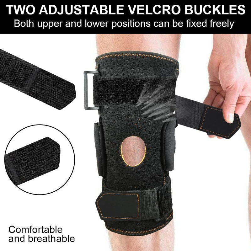 Knee Support Open Patella, More Stable Hinge Structure, Knee Pads with Parallel Straps & Dual Side Stabilizers, Suitable for Arthritis, Meniscus Tear, Tendonitis, ACL, Ligament Injury, XL