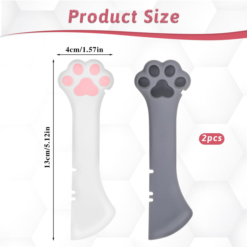 Molain 2 PACK Dog Cat Food Spoon, Silicone Cat Food Spoon for Wet Food, Cat Food Spatula with Can Opener, Cat Spoons for Wet Food, Reusable Cat Spoon for Dog Cat Canned Food (White, Gray) - BeesActive Australia