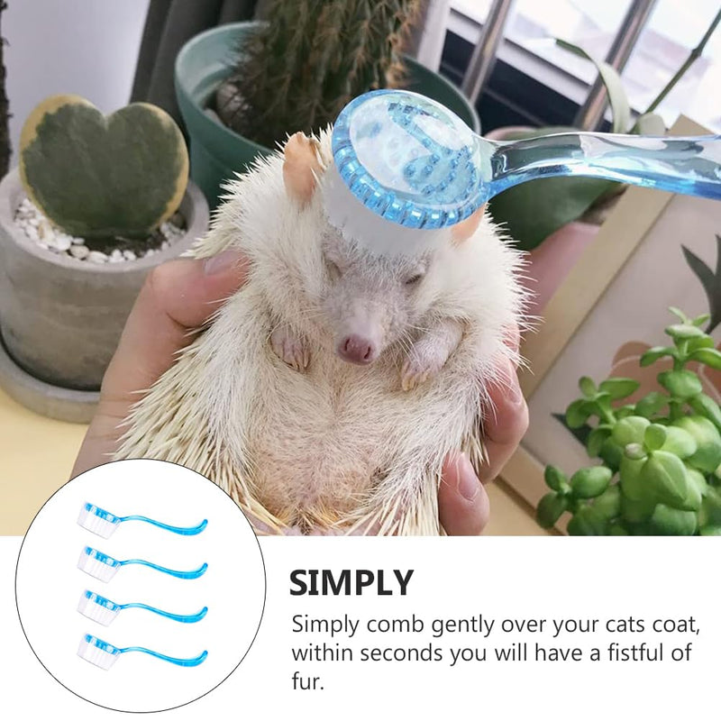 Ipetboom Hamster Guinea Pig Brush - 4pcs Small Pet Bath Brush Bunny Accessories - Hamster Shower Brush Massage Accessories - Shower Comb for Pet Nail Cleaner Plastic 13x4.5cm Random Color - BeesActive Australia