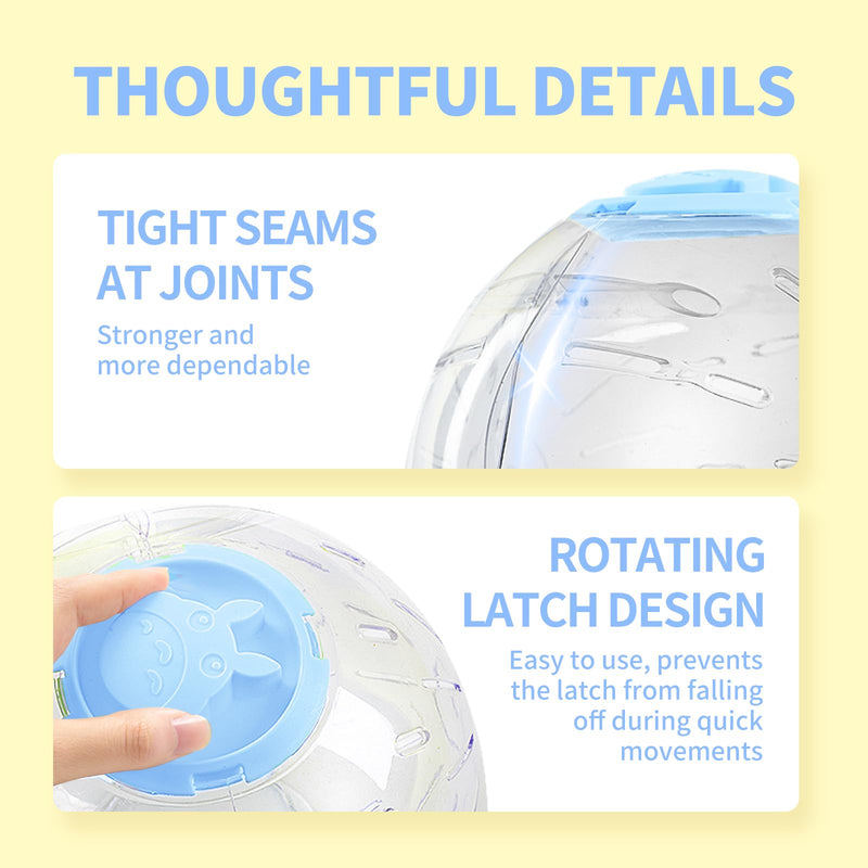 7.9 inch Hamster Ball, Hamster Exercise Toys, Running Ball, Clear Plastic Balls, Large Space, Easy to Clean, Hamster Cage Accessories, for Small and Medium Hamsters, Syrian Dwarf Hamster, Blue 7.9 inch - BeesActive Australia