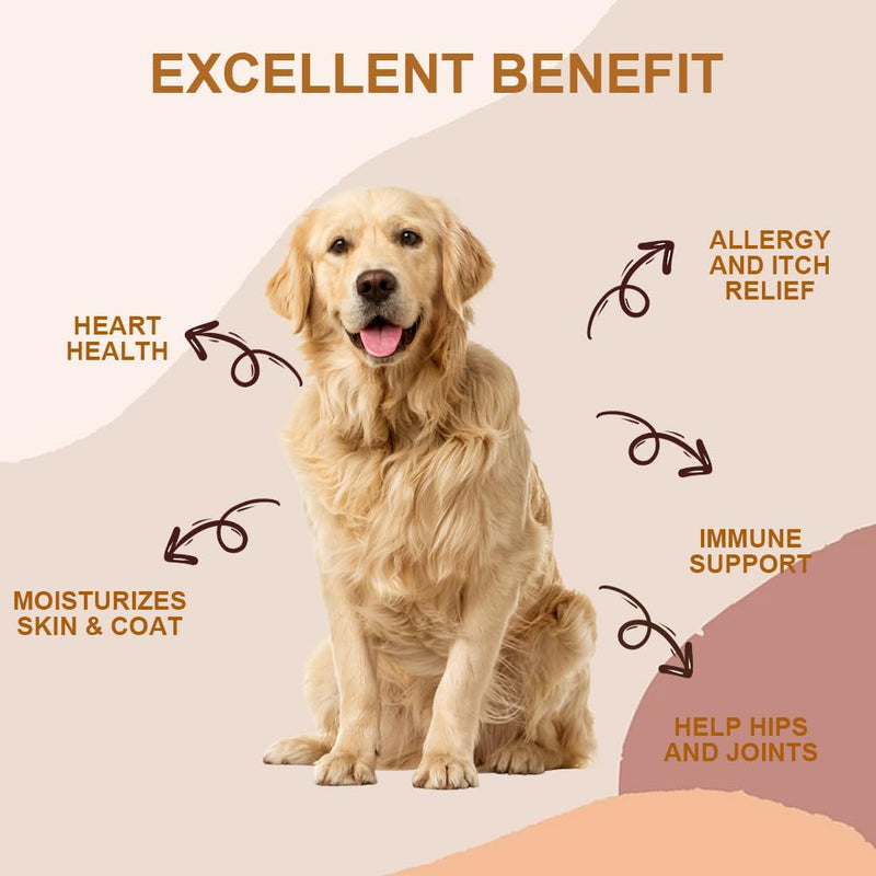 Omega 3 for Dogs UK - Salmon Oil Chews with EPA & DHA | Itchy Skin Relief & Allergy Support | Dog Skin & Coat Supplement | 100 Soft Chews