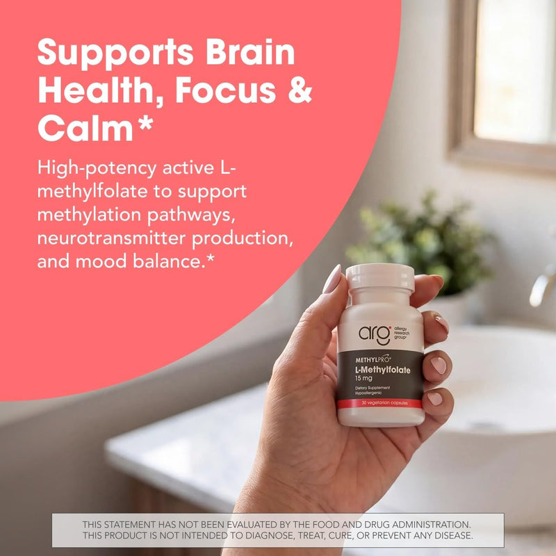 MethylPro L-Methylfolate 15 mg Brain Health, 30 Count | Bioavailable Folate for Brain Health and Neurotransmitter Support, Vegetarian and Hypoallergenic 30 Count (Pack of 1)