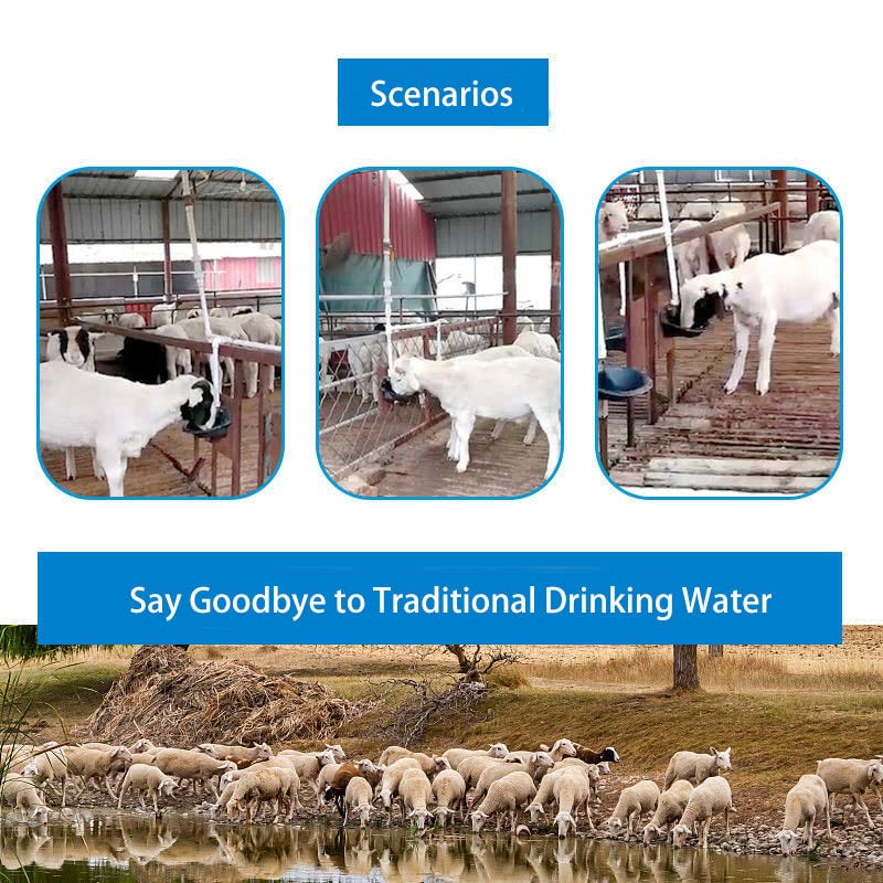 Metal Sheep Automatic Water Drinking Bowl, Thickened Steel Automatic Goat Waterer Fountain with Copper Valve Touch Switch,Farm Water Drinking Equipment BLACK - BeesActive Australia