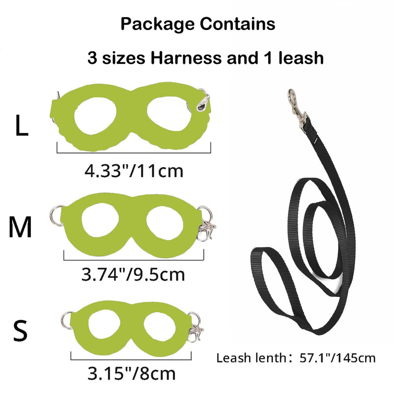 3 Pack Sugar Glider Harness and Leash Set Small Animal Training Walking Vest for Squirrel Hamster Rat-Green Green - BeesActive Australia