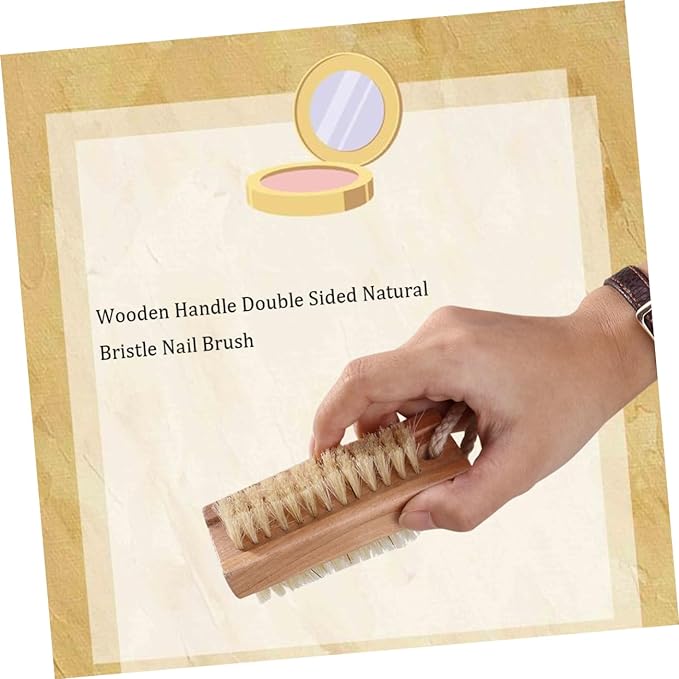 SOESFOUFU Tool Nail Cleaning Up Brush Female Tools Cleaning Tools Nail Scrub Brush Nail Brush Nail Scrubber Hair Nail Polish Small Brush Wooden Brush Cleaning Brush Miss Bamboo - BeesActive Australia